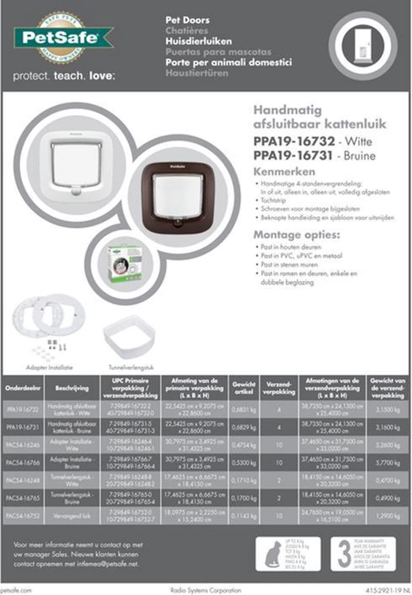 PetSafe 300 Deluxe Kattenluik - M - Ø 25.2 Cm - Wit 6 PetSafe 300 Deluxe Kattenluik - M - Ø 25.2 Cm - Wit - Afbeelding 4